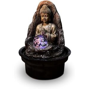 Zen'Light – Fuente de Interior Buda Zen Relajante con Luz LED – Decoración de Hogar Zen – Regalo Pequeño Precio- Fuente de Mesa – Circuito Cerrado – Beige y Marrón – H 18 cm – Zen'Light – Fuente de Interior Buda Zen Relajante con Luz LED – Decoración de Hogar Zen – Regalo Pequeño Precio- Fuente de Mesa – Circuito Cerrado – Beige y Marrón – H 18 cm –