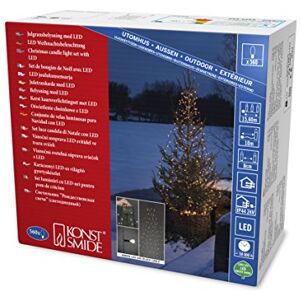Konstsmide , Árbol de navidad LED con anillo de diámetro de 17 mm, con globos, 8 filamentos de 70 diodos premontados, 560 diodos ámbar, transformador exterior de 24 V, cable negro Konstsmide , Árbol de navidad LED con anillo de diámetro de 17 mm, con globos, 8 filamentos de 70 diodos premontados, 560 diodos ámbar, transformador exterior de 24 V, cable negro