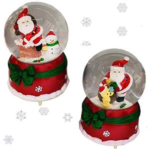 SHATCHI Bola de Nieve de Navidad con cúpula de Cristal, muñeco de Nieve o Papá Noel y Oso de Peluche, Bonita Base, diseño único, decoración del hogar, Regalos, Rojo y Verde, uno SHATCHI Bola de Nieve de Navidad con cúpula de Cristal, muñeco de Nieve o Papá Noel y Oso de Peluche, Bonita Base, diseño único, decoración del hogar, Regalos, Rojo y Verde, uno