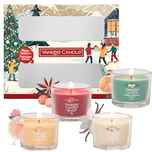 Yankee Candle Set de regalo de velas aromáticas navideñas 4 mini velas votivas rellenas Colección Après Ski Regalos navideños perfectos para mujeres Yankee Candle Set de regalo de velas aromáticas navideñas 4 mini velas votivas rellenas Colección Après Ski Regalos navideños perfectos para mujeres