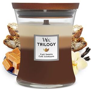 Woodwick Trilogy vela perfumada mediana en forma de reloj de arena con Pluswick Innovation Café Sweets Ideal para regalo Woodwick Trilogy vela perfumada mediana en forma de reloj de arena con Pluswick Innovation Café Sweets Ideal para regalo