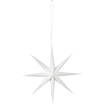 Broste Copenhagen Decoración navideña de Papel en Color Blanco, 15 cm, Broste Copenhagen Decoración navideña de Papel en Color Blanco, 15 cm,