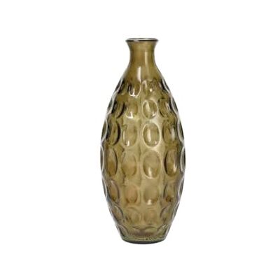 H&H Jarrón de Cristal Reciclado Bugnato Verde, Altura 31 cm, jarrón Decorativo para Flores Frescas y secas, diseño Elegante para casa, salón, Cocina y Oficina H&H Jarrón de Cristal Reciclado Bugnato Verde, Altura 31 cm, jarrón Decorativo para Flores Frescas y secas, diseño Elegante para casa, salón, Cocina y Oficina