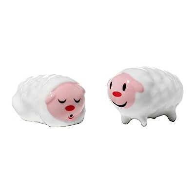 Alessi Set de Dos estatuitas, Porcelana, 3,8 cm, 2 Alessi Set de Dos estatuitas, Porcelana, 3,8 cm, 2
