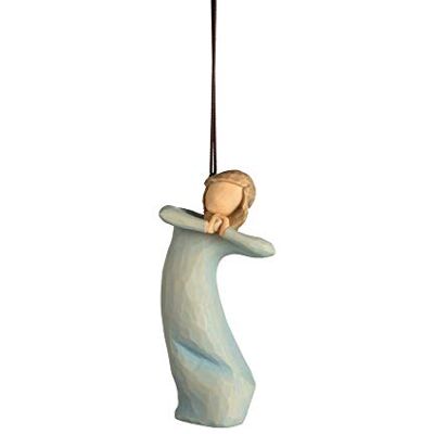 Willow Tree , Figura de niña soñando con motivos navideños para colgar Willow Tree , Figura de niña soñando con motivos navideños para colgar