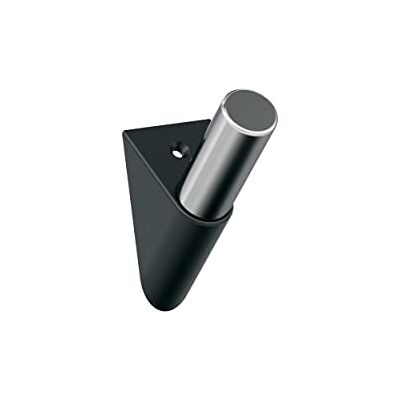 Amerock Acclivity Gancho de pared decorativo contemporáneo de una sola punta, color negro mate y cromado Amerock Acclivity Gancho de pared decorativo contemporáneo de una sola punta, color negro mate y cromado