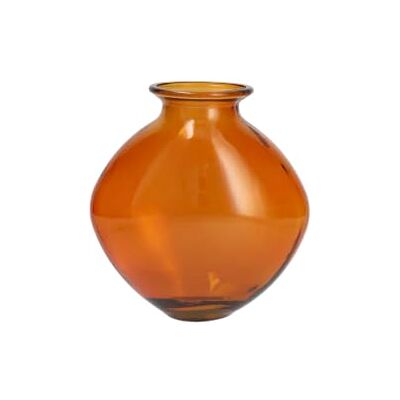 H&H Jarrón de Cristal Reciclado Ovalado, Color ámbar, 26 cm, Maceta Decorativa para Flores Frescas, secas, arreglos Florales y decoración del hogar Elegante H&H Jarrón de Cristal Reciclado Ovalado, Color ámbar, 26 cm, Maceta Decorativa para Flores Frescas, secas, arreglos Florales y decoración del hogar Elegante