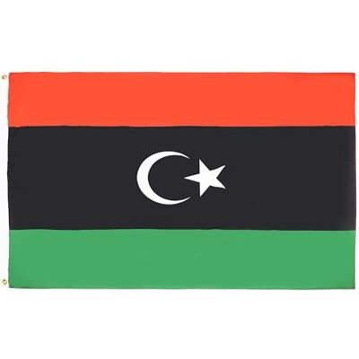 AZ FLAG Bandera Libia 150x90 cm Estandarte Libia Poliéster 100D 2 Ojales AZ FLAG Bandera Libia 150x90 cm Estandarte Libia Poliéster 100D 2 Ojales