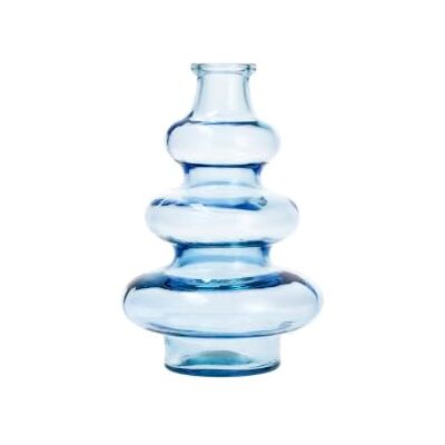 H&H Jarrón de Cristal Reciclado Contorneado de Color Azul Claro, 22 cm – Jarrón Decorativo para Flores Frescas, secas, arreglos Florales y decoración del hogar Elegante H&H Jarrón de Cristal Reciclado Contorneado de Color Azul Claro, 22 cm – Jarrón Decorativo para Flores Frescas, secas, arreglos Florales y decoración del hogar Elegante
