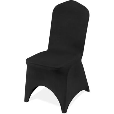 VEVOR Fundas para Sillas de Boda 50 Piezas Cubiertas para Sillas Negras de Lycra Sillas Sin Brazos Poliéster y Elastano Frente Arqueado Elástico Decoración de Celebración VEVOR Fundas para Sillas de Boda 50 Piezas Cubiertas para Sillas Negras de Lycra Sillas Sin Brazos Poliéster y Elastano Frente Arqueado Elástico Decoración de Celebración