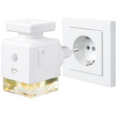 Ipuro Essentials Electric Scent Plug – Ambientador con Sensor de Movimiento, 3 Niveles de Fragancia y luz LED Ambientelight – Recargable ambientador difusor para Enchufe – Difusor automático para Ipuro Essentials Electric Scent Plug – Ambientador con Sensor de Movimiento, 3 Niveles de Fragancia y luz LED Ambientelight – Recargable ambientador difusor para Enchufe – Difusor automático para