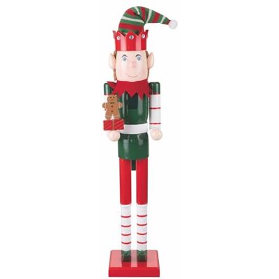 GALILEO Santa's House Cascanueces navideño de Madera, 80 cm de Altura GALILEO Santa's House Cascanueces navideño de Madera, 80 cm de Altura