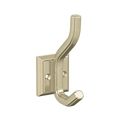 Amerock Aliso Gancho de pared decorativo de doble punta color champán dorado Amerock Aliso Gancho de pared decorativo de doble punta color champán dorado