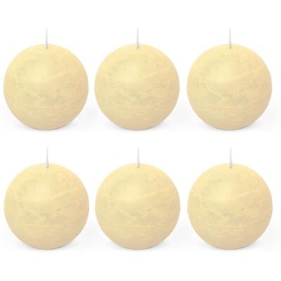 Spaas Velas esféricas (6 Unidades, diámetro, Cera de parafina, sin Perfume), Color Marfil, Crema, D 80 mm x H 80 mm, 6 Spaas Velas esféricas (6 Unidades, diámetro, Cera de parafina, sin Perfume), Color Marfil, Crema, D 80 mm x H 80 mm, 6