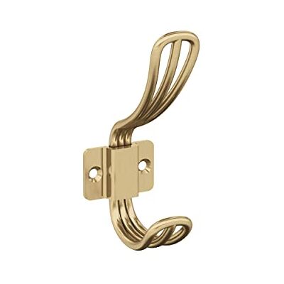 Amerock Vinland Gancho decorativo de pared de bronce champán de doble punta Amerock Vinland Gancho decorativo de pared de bronce champán de doble punta