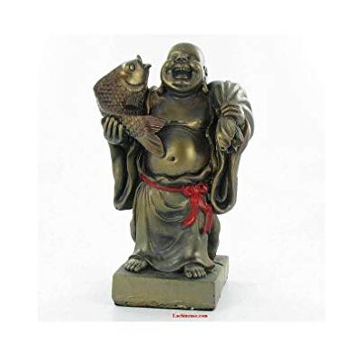 lachineuse Estatuilla Buda Rieur Pez & Abundancia Figura Decorativa de Buda de 12,5 cm, Color Bronce, decoración Feng Shui Objeto Decorativo Zen Chino para Interior Idea de Regalo de China lachineuse Estatuilla Buda Rieur Pez & Abundancia Figura Decorativa de Buda de 12,5 cm, Color Bronce, decoración Feng Shui Objeto Decorativo Zen Chino para Interior Idea de Regalo de China