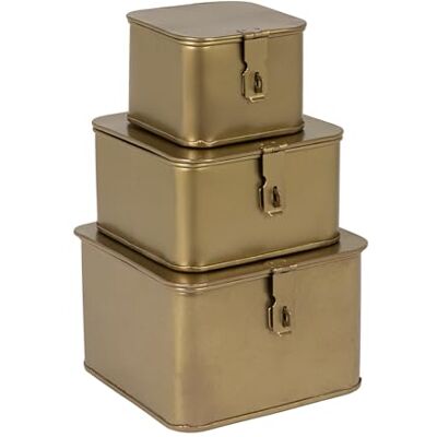 Creative Cajas Decorativas, Hierro, Oro, 15 cm Creative Cajas Decorativas, Hierro, Oro, 15 cm