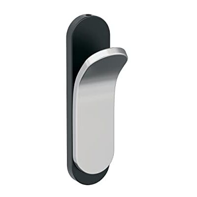 Amerock Unison Gancho de pared decorativo contemporáneo de una sola punta, color negro mate y cromado Amerock Unison Gancho de pared decorativo contemporáneo de una sola punta, color negro mate y cromado