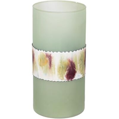 Gilde Jarrón Decorativo cilíndrico de Cristal – Florero de Cristal, jarrón de Mesa, jarrón Decorativo para salón, Color: Verde Mate, Altura 25,5 cm Gilde Jarrón Decorativo cilíndrico de Cristal – Florero de Cristal, jarrón de Mesa, jarrón Decorativo para salón, Color: Verde Mate, Altura 25,5 cm