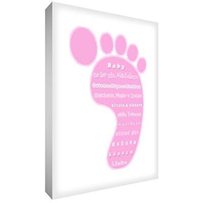 Little Helper El pequeño ayudante PIE 1216-13G Feel Good Arte decoración de la pared de la lona en el estilo tipográfico moderno diez dedos de manos y pies, 40 x 30 cm, de color rosa claro Little Helper El pequeño ayudante PIE 1216-13G Feel Good Arte decoración de la pared de la lona en el estilo tipográfico moderno diez dedos de manos y pies, 40 x 30 cm, de color rosa claro