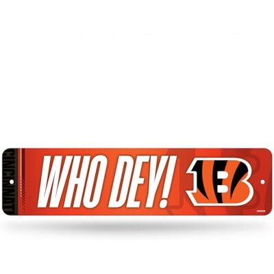 Rico Industries NFL Football Cincinnati Bengals Letrero de calle de metal de 4 x 15 pulgadas, decoración del hogar, dormitorio, oficina, cueva de hombre Rico Industries NFL Football Cincinnati Bengals Letrero de calle de metal de 4 x 15 pulgadas, decoración del hogar, dormitorio, oficina, cueva de hombre