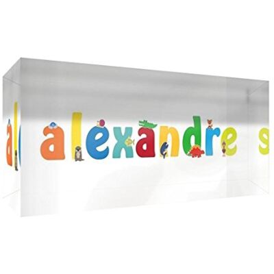 Little Helper recuerdo decorativo de acrílico transparente pulido como diamante estilo illustratif pintado con el nombre de joven niño Alejandro 5 x 21 x 2 cm gran Little Helper recuerdo decorativo de acrílico transparente pulido como diamante estilo illustratif pintado con el nombre de joven niño Alejandro 5 x 21 x 2 cm gran