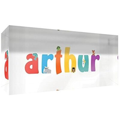 Little Helper recuerdo decorativo de acrílico transparente pulido como diamante estilo illustratif pintado con el nombre de joven niño Arthur 5 x 15 x 2 cm pequeño Little Helper recuerdo decorativo de acrílico transparente pulido como diamante estilo illustratif pintado con el nombre de joven niño Arthur 5 x 15 x 2 cm pequeño