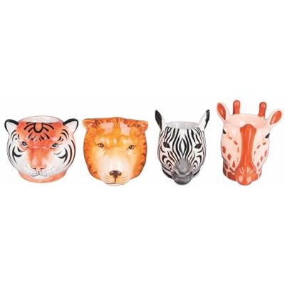 Tivoli Les Petites Safari Juego de 4 hueveras de cerámica Tivoli Les Petites Safari Juego de 4 hueveras de cerámica
