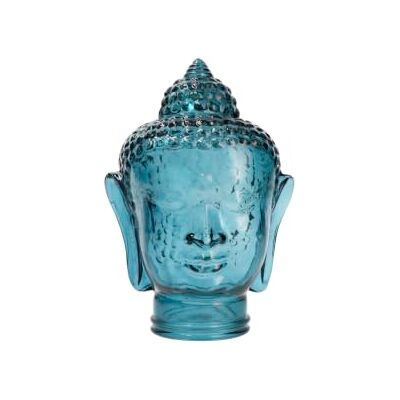 H&H Cabeza de Buda de Cristal Reciclado Color Azul 30 cm Escultura Decorativa Zen para Decoración Hogar, Oficina y Ambientes Modernos H&H Cabeza de Buda de Cristal Reciclado Color Azul 30 cm Escultura Decorativa Zen para Decoración Hogar, Oficina y Ambientes Modernos