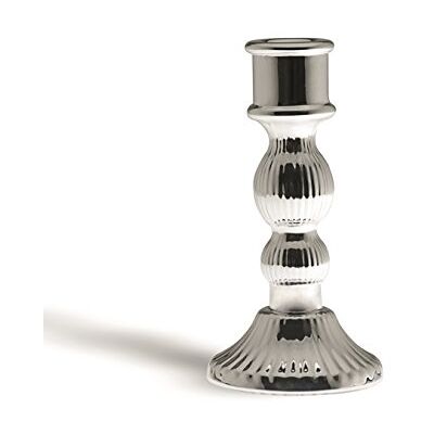 Excelsa Candelabro de Plata Clara, Cristal, Plata, 8 x 8 x 15 cm Excelsa Candelabro de Plata Clara, Cristal, Plata, 8 x 8 x 15 cm