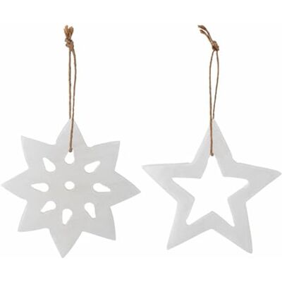 BLOOMINGVILLE OTTA Juego de 2 Adornos de Yeso en Forma de Estrellas, diámetro: 9 cm BLOOMINGVILLE OTTA Juego de 2 Adornos de Yeso en Forma de Estrellas, diámetro: 9 cm