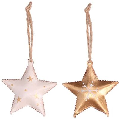 Julkula - Vacchetti Giuseppe Conjunto de estrellas metálicas blancas y doradas - 8 piezas Julkula - Vacchetti Giuseppe Conjunto de estrellas metálicas blancas y doradas - 8 piezas