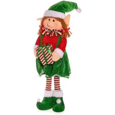 Ciao Christmas Elf Female (60cm) Puppet Decoration in Polyester, and, Green, Red, 60 cm Ciao Christmas Elf Female (60cm) Puppet Decoration in Polyester, and, Green, Red, 60 cm