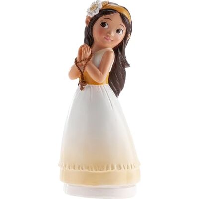 dekora Figura Decorativa para Primera Comunión Niña con Rosario Elaborada en Resina Adorno para Tartas 16 Centímetros de Alto Diseño Original y Detallado Apto para Contacto Alimentario dekora Figura Decorativa para Primera Comunión Niña con Rosario Elaborada en Resina Adorno para Tartas 16 Centímetros de Alto Diseño Original y Detallado Apto para Contacto Alimentario