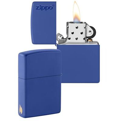 Zippo Encendedor a Prueba de Viento Royal Blue Mate Llama y Logo Recargable Reutilizable Diseño a Prueba de Viento Caja de Regalo Hecho en EEUU Exclusivo de Amazon Zippo Encendedor a Prueba de Viento Royal Blue Mate Llama y Logo Recargable Reutilizable Diseño a Prueba de Viento Caja de Regalo Hecho en EEUU Exclusivo de Amazon