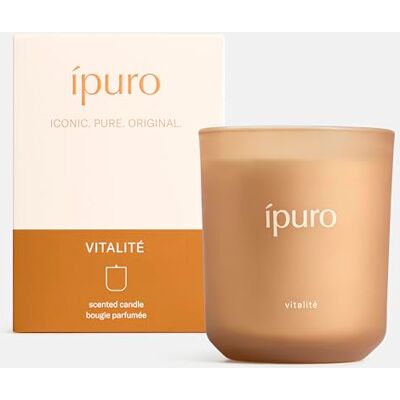 Ipuro VITALITE Classic Vela aromática en vaso de cristal (270 g, aroma de romero y jengibre, madera de cedro y pachulí, aroma de larga duración), color naranja Ipuro VITALITE Classic Vela aromática en vaso de cristal (270 g, aroma de romero y jengibre, madera de cedro y pachulí, aroma de larga duración), color naranja