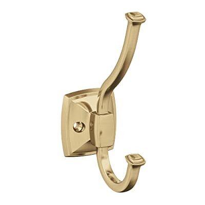 Amerock Kinsale Gancho decorativo de pared de bronce champán de doble punta Amerock Kinsale Gancho decorativo de pared de bronce champán de doble punta