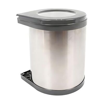 Relaxdays Cubo empotrable INOX 14 L con Interior extraíble, Puerta para Armario y Cocina, 32,5×28×34 cm Plateado Relaxdays Cubo empotrable INOX 14 L con Interior extraíble, Puerta para Armario y Cocina, 32,5×28×34 cm Plateado