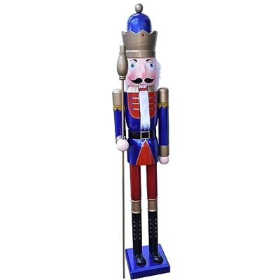 BAKAJI Soldado Cascanueces de Navidad de Madera Gigante Altura 106 cm Vestidos Pintados Barba y Pelo de Peluche con Mecanismo de Trabajo Decoraciones Navidad (Diseño 15) BAKAJI Soldado Cascanueces de Navidad de Madera Gigante Altura 106 cm Vestidos Pintados Barba y Pelo de Peluche con Mecanismo de Trabajo Decoraciones Navidad (Diseño 15)