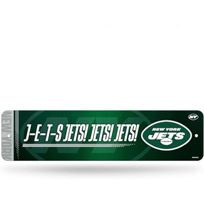 Rico Industries Placa metálica con logotipo de los Jets de Nueva York NFL (10 x 38 cm, decoración del hogar, dormitorio, oficina, guarida masculina) Rico Industries Placa metálica con logotipo de los Jets de Nueva York NFL (10 x 38 cm, decoración del hogar, dormitorio, oficina, guarida masculina)