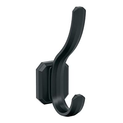 Amerock Granlyn Gancho de pared decorativo de doble punta, color negro mate Amerock Granlyn Gancho de pared decorativo de doble punta, color negro mate