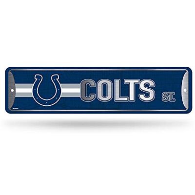 Rico Industries NFL Indianapolis Colts Letrero de calle de metal (4 x 15 pulgadas), ideal para el hogar, dormitorio, decoración de cueva de hombre Rico Industries NFL Indianapolis Colts Letrero de calle de metal (4 x 15 pulgadas), ideal para el hogar, dormitorio, decoración de cueva de hombre