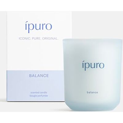 Ipuro BALANCE Vela aromática clásica en vaso de cristal, 270 g, con notas marítimas, naranja y bergamota, lirio de agua y té blanco, velas con aroma de larga duración, color azul claro Ipuro BALANCE Vela aromática clásica en vaso de cristal, 270 g, con notas marítimas, naranja y bergamota, lirio de agua y té blanco, velas con aroma de larga duración, color azul claro