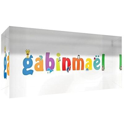 Little Helper recuerdo decorativo de acrílico transparente pulido como diamante estilo illustratif pintado con el nombre de joven niño gabinmaël 5 x 21 x 2 cm gran Little Helper recuerdo decorativo de acrílico transparente pulido como diamante estilo illustratif pintado con el nombre de joven niño gabinmaël 5 x 21 x 2 cm gran