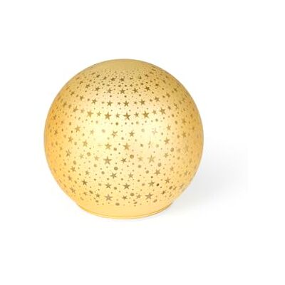 H&H Sfera Led In Vetro Oro Con Stelline Cm 12X11 H&H Sfera Led In Vetro Oro Con Stelline Cm 12X11