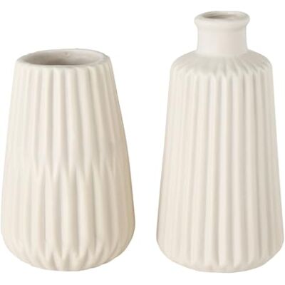 Boltze Esko Juego de 2 jarrones de cerámica para Flores, diámetro Aprox. 8,5 cm, sin Flores, Estilo escandinavo, Color Beige Mate Boltze Esko Juego de 2 jarrones de cerámica para Flores, diámetro Aprox. 8,5 cm, sin Flores, Estilo escandinavo, Color Beige Mate
