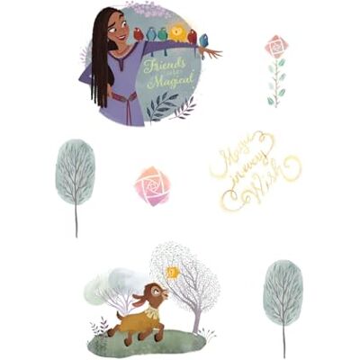 Komar Disney Wish Adhesivo decorativo para pared (50 x 70 cm), diseño con texto en inglés "Magic in every wish", color rosa Komar Disney Wish Adhesivo decorativo para pared (50 x 70 cm), diseño con texto en inglés "Magic in every wish", color rosa