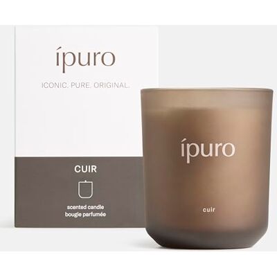 Ipuro Cuir Vela aromática clásica en vaso de cristal, 270 g, aroma decorativo con notas cítricas, vainilla y piel, maderas oscuras, velas con aroma de larga duración, color marrón Ipuro Cuir Vela aromática clásica en vaso de cristal, 270 g, aroma decorativo con notas cítricas, vainilla y piel, maderas oscuras, velas con aroma de larga duración, color marrón