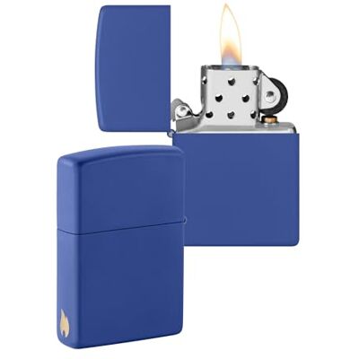 Zippo Encendedor a Prueba de Viento Diseño de Llama Azul Real Mate Recargable Reutilizable Diseño a Prueba de Viento Caja de Regalo Hecho en EEUU Exclusivo en Amazon Zippo Encendedor a Prueba de Viento Diseño de Llama Azul Real Mate Recargable Reutilizable Diseño a Prueba de Viento Caja de Regalo Hecho en EEUU Exclusivo en Amazon