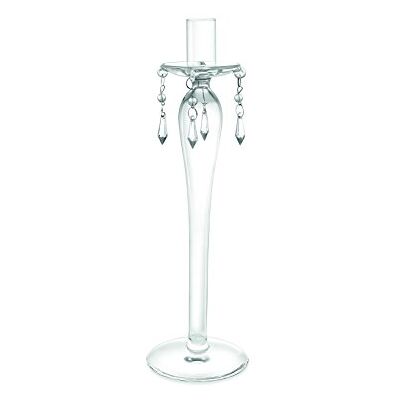 H&H Candeliere In Vetro Trasparente Con Gocce H&H Candeliere In Vetro Trasparente Con Gocce
